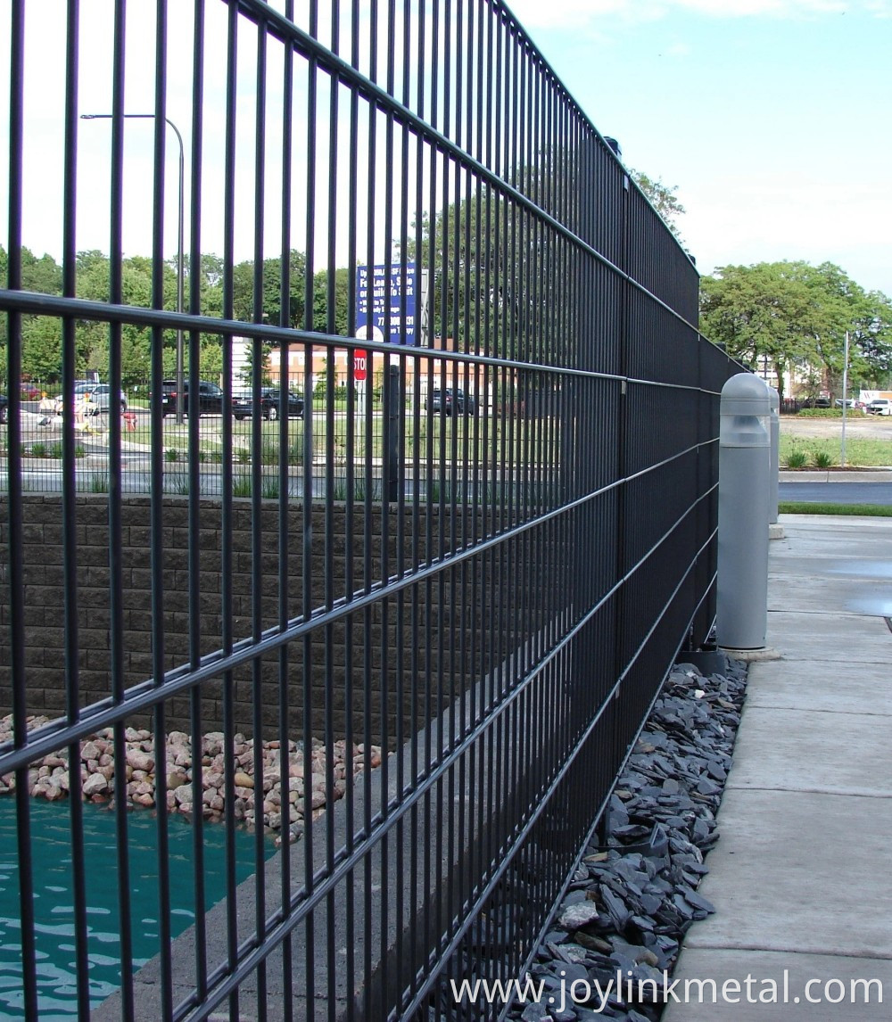pvc coated double wire fence panel